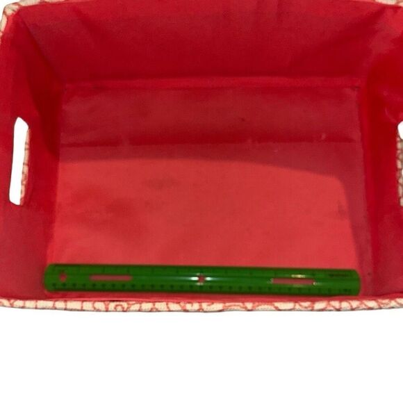 Printed Cream & Pink Fabric Clothes Bin Storage Organizer Box 10" x 6" - Picture 2 of 6